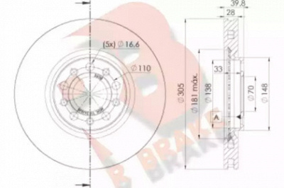 R BRAKE 78rbd23608 -  Тормозной диск